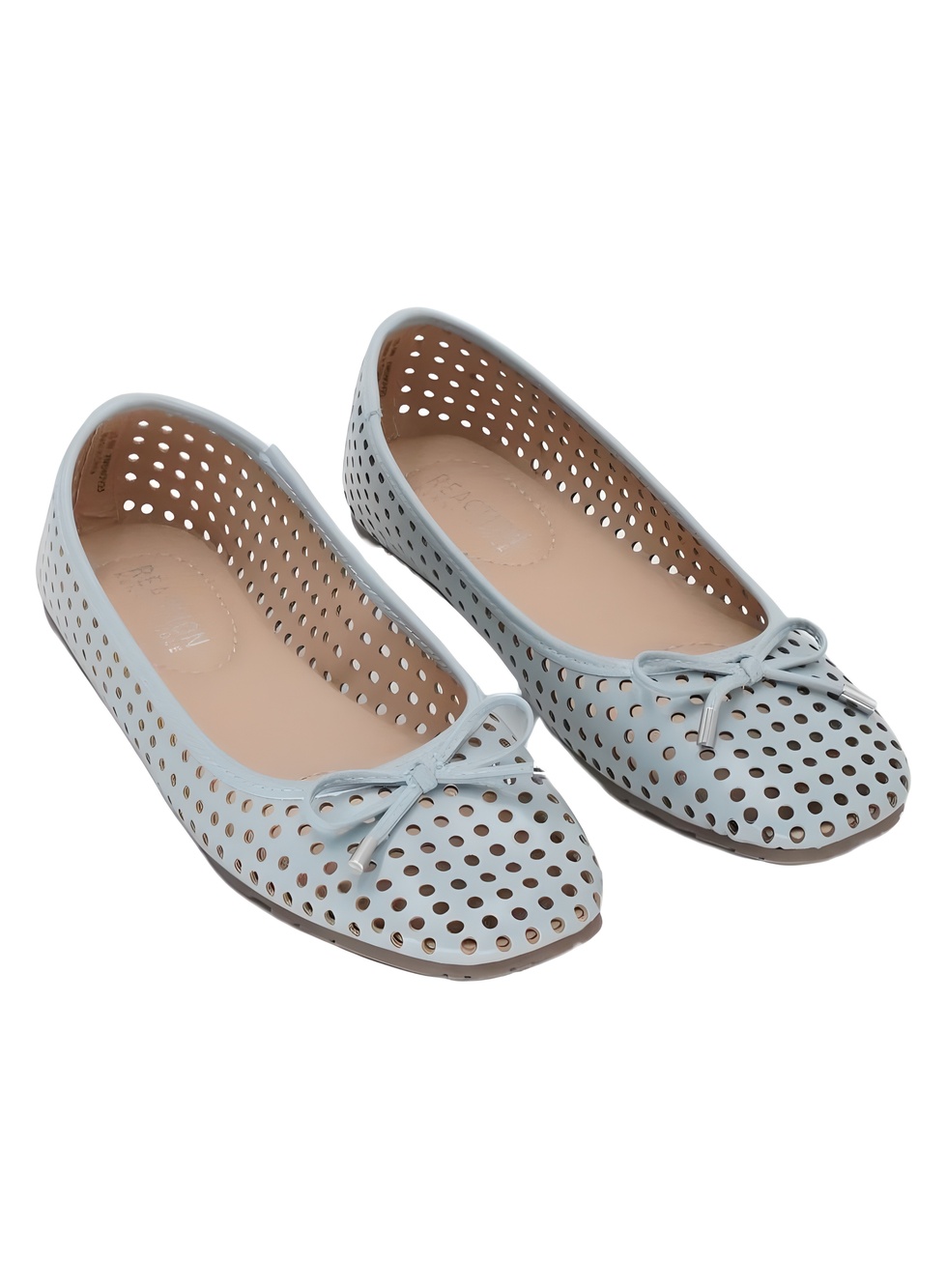 Kenneth Cole Reaction Elstree Perf Steel Blue Perforated Ballet Flats Size 6M